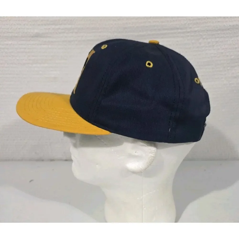 Vintage 90s Disney Mickey Mouse Snapback Baseball Cap Hat Navy Yellow